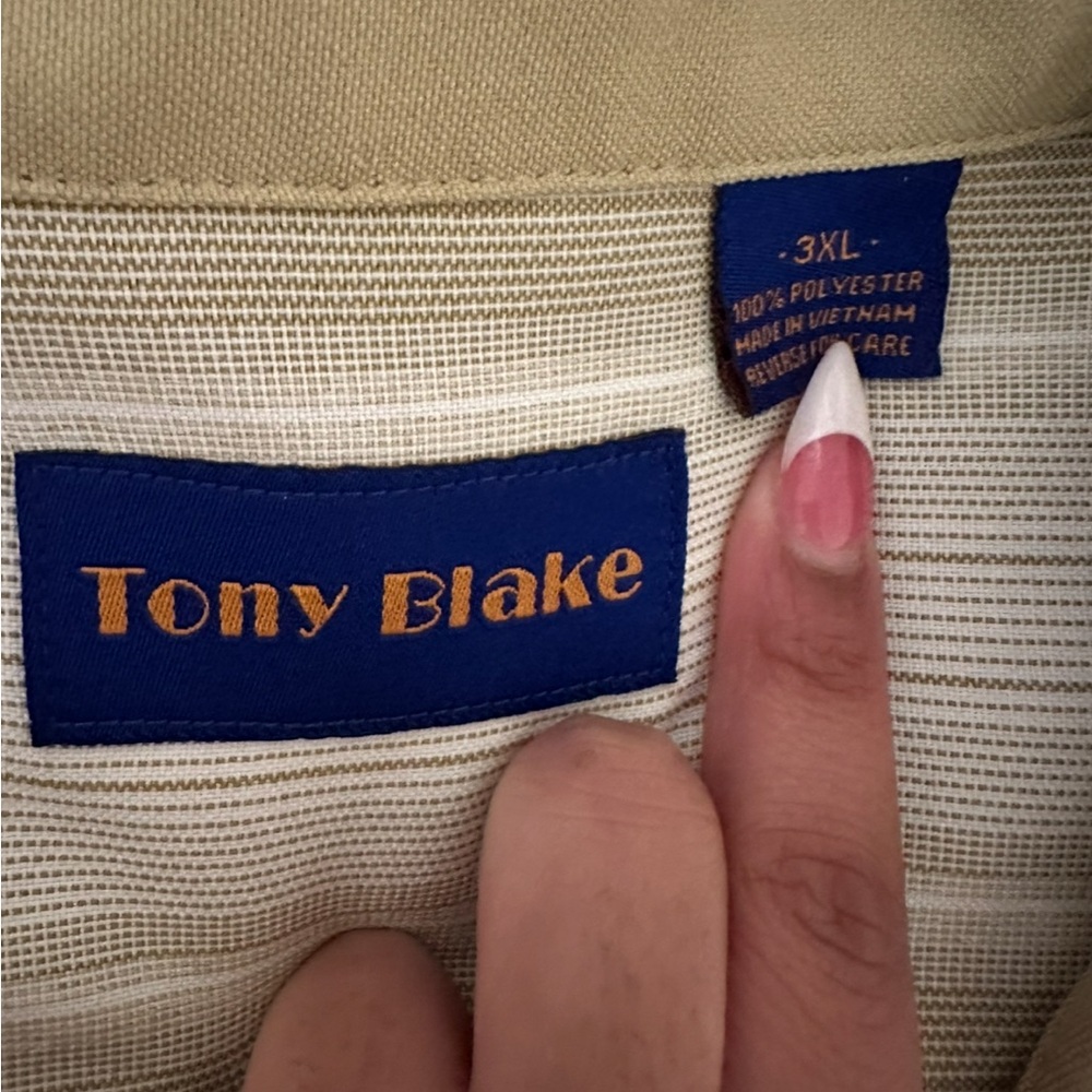 Tony Blake Striped Cream Button-Up & Pants Set - Picture 3 of 6
